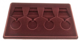 Мини-планшет на 4 медали «D37» (бордовый)