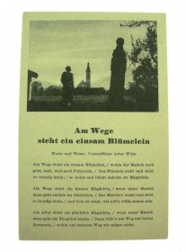 Почтовая открытка с песней «am wege steht ein einsam blumelein». Германия