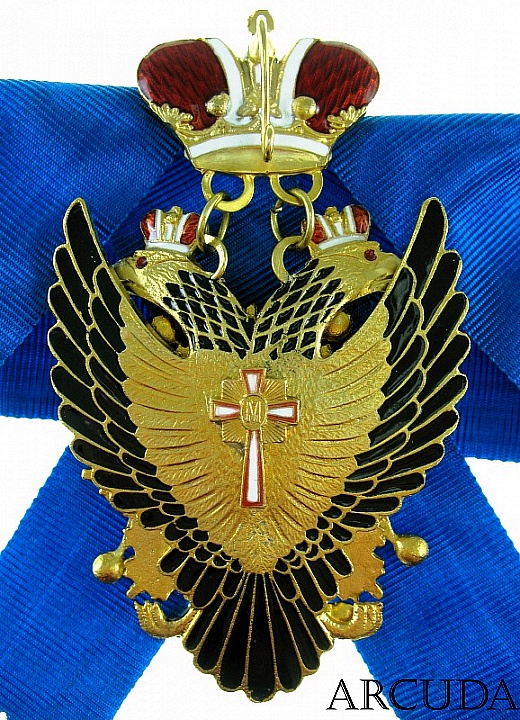 Крест шейный «Ордена Белого Орла» с кристаллами swarovski (муляж)