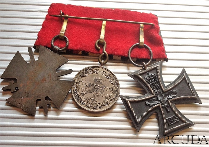 Колодка «Медаль За Храбрость и Крест ЖК и Гинденбург». Вюртемберг