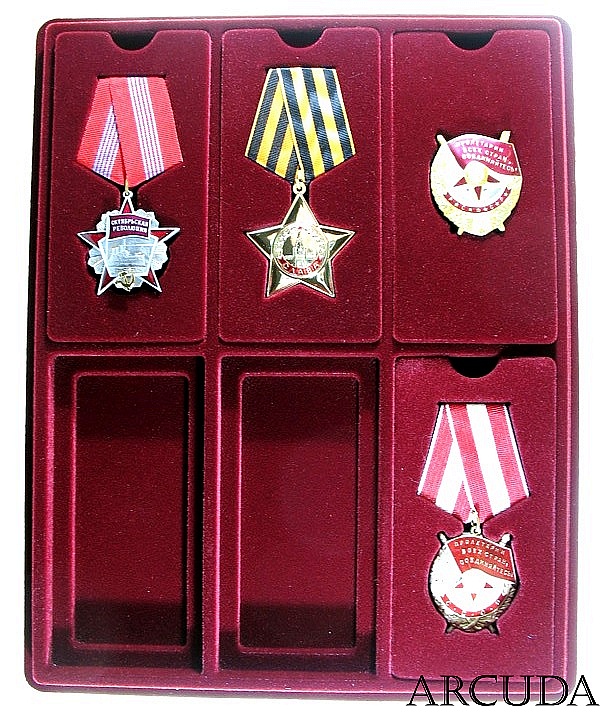 Паллета (планшет) на 6 ячеек для орденов или медалей, наборная